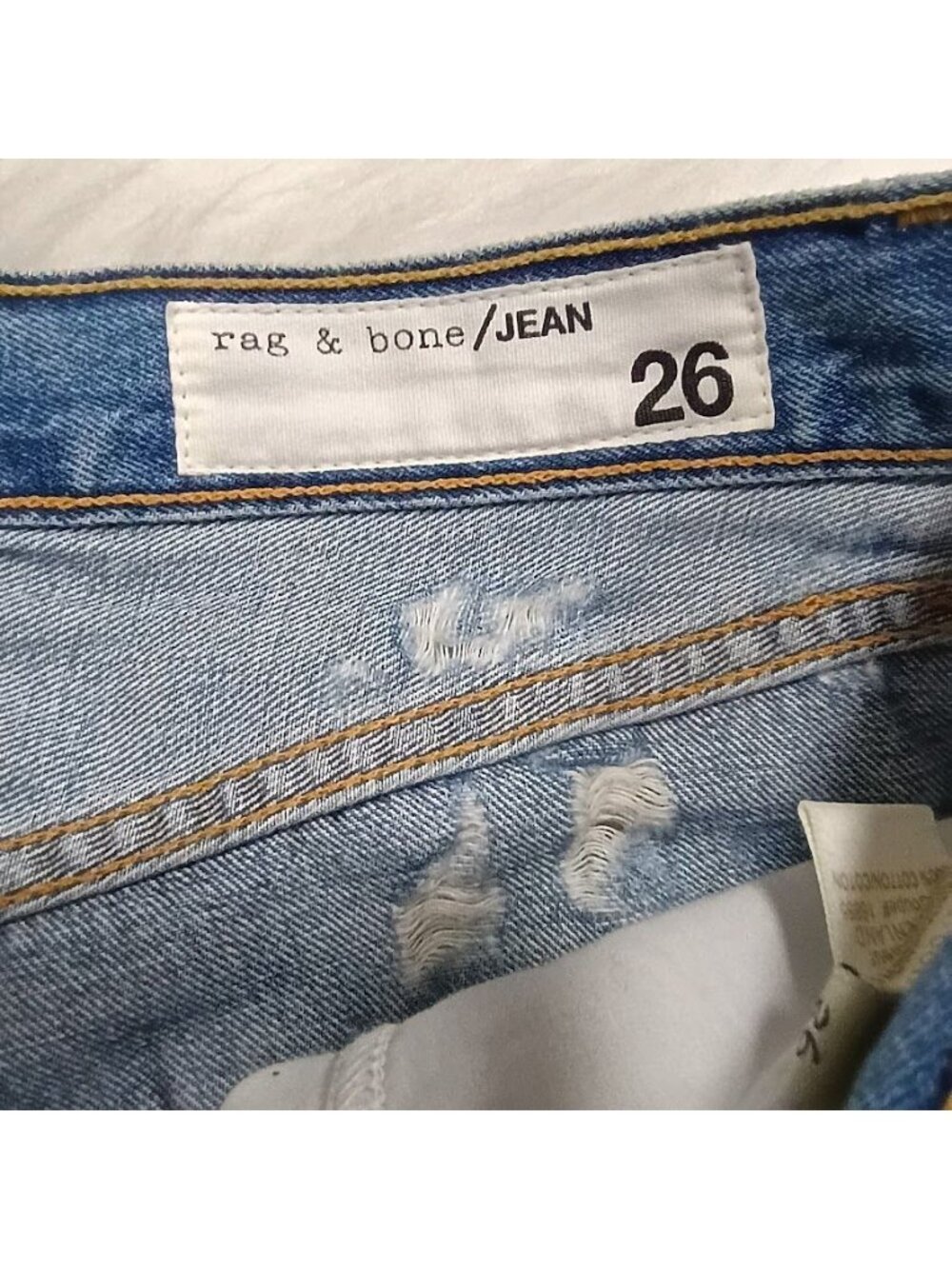 Rag & Bone Womens Distressed Denim High-Waisted Cutoff Shorts Blue Size 26 100% - Picture 4 of 12